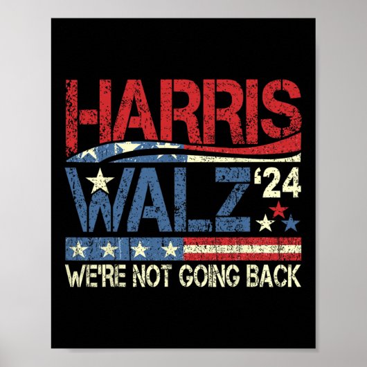 Walz 2024 Kamala Harris 2024 Tim Walz 2024 Usa Fla ポスター (正面)