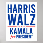 Walz 2024 Kamala Harris For President Tim Walz ポスター (正面)