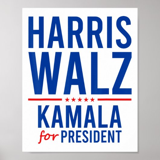 Walz 2024 Kamala Harris For President Tim Walz ポスター (正面)
