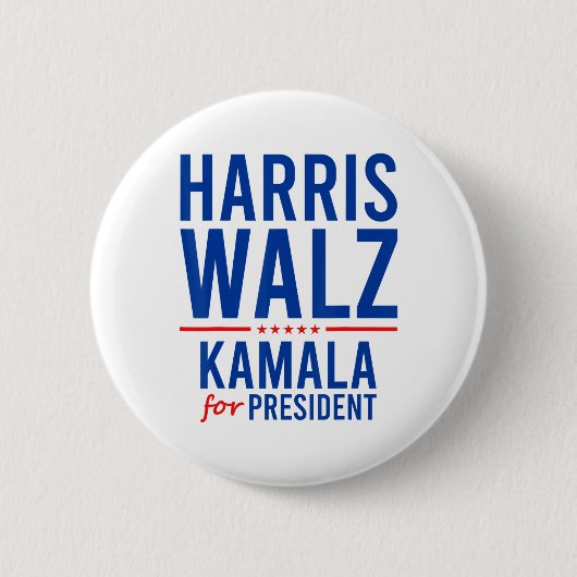 Walz 2024 Kamala Harris For President Tim Walz 缶バッジ (正面)