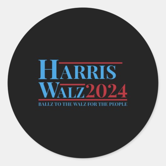 Walz 2024 Kamala Harris Tim Walz Campaign おもしろい Te ラウンドシール (正面)