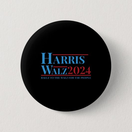 Walz 2024 Kamala Harris Tim Walz Campaign おもしろい Te 缶バッジ (正面)