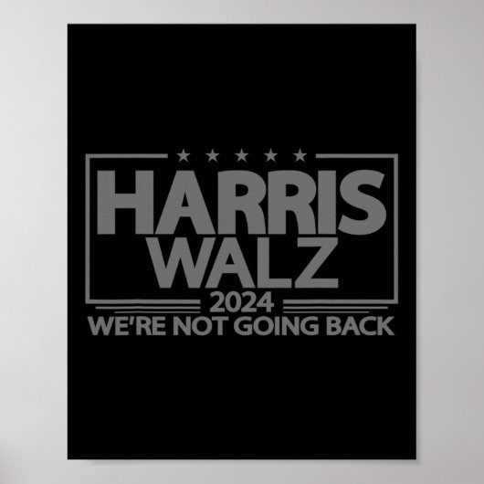 Walz 2024 Kamala Harris Vp Waは戻らない ポスター (正面)