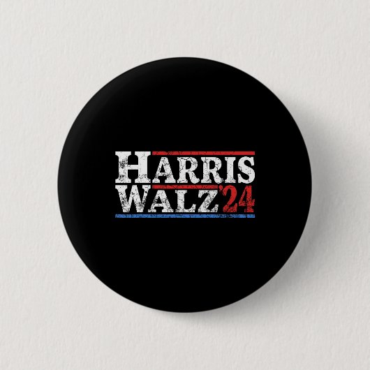 WAlzheimer 2024選挙Kamala Harris Tim Waltz 2 缶バッジ (正面)