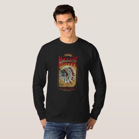 Wampanoag Native American Indian Warrior Tribe Pro Tシャツ (正面フル)