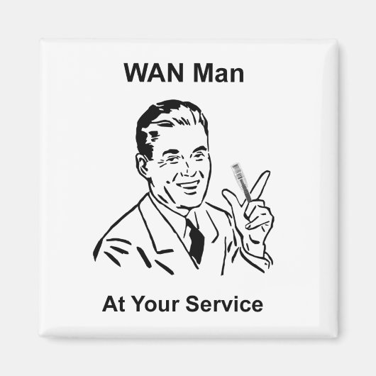 WANマンアットザサービスレトロ技術 マグネット (正面)