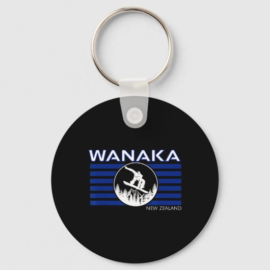 Wanaka New Zealand Snowboarding New Zealander Snow キーホルダー (正面)