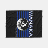 Wanaka New Zealand Snowboarding New Zealander Snow フリースブランケット (正面(横))