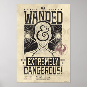 Wanded & Extremely Dangerous Wanted Poster - Black ポスター