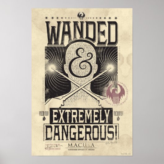 Wanded & Extremely Dangerous Wanted Poster - Black ポスター (正面)