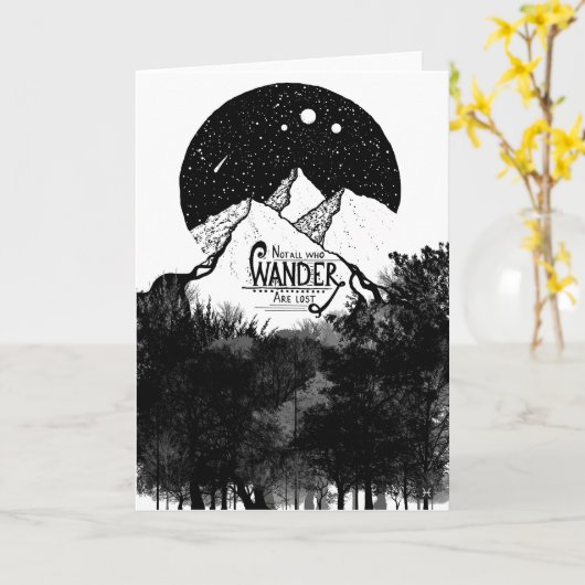 Wanderがイラストレーションの引用文であるとは限失ったらない カード (黄色い花)