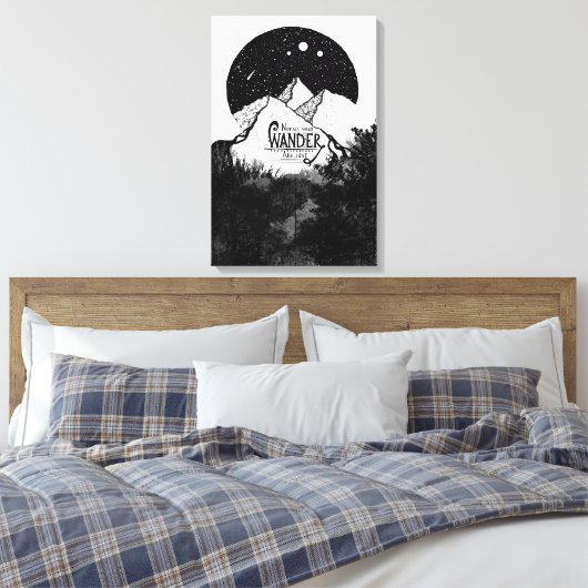 Wanderがイラストレーションの引用文であるとは限失ったらない キャンバスプリント (インサイチュ (寝室))
