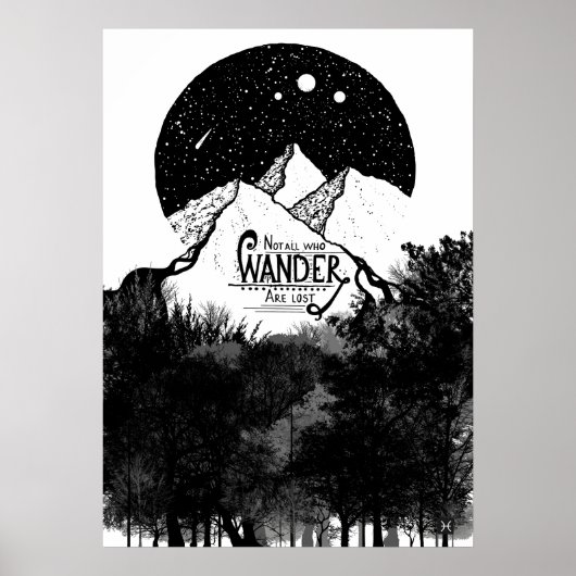 Wanderがイラストレーションの引用文であるとは限失ったらない ポスター (正面)