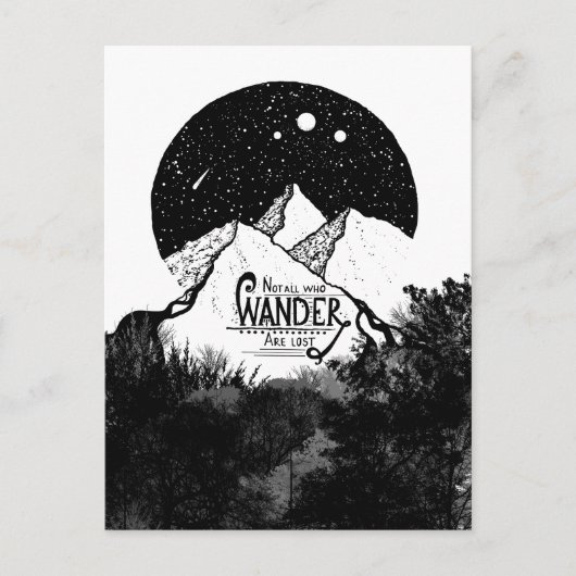 Wanderがイラストレーションの引用文であるとは限失ったらない ポストカード (正面)