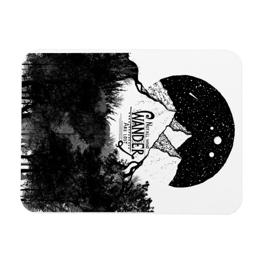 Wanderがイラストレーションの引用文であるとは限失ったらない マグネット (横)