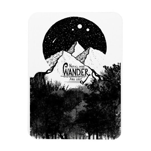 Wanderがイラストレーションの引用文であるとは限失ったらない マグネット (縦)