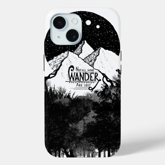 Wanderがイラストレーションの引用文であるとは限失ったらない Case-Mate iPhoneケース (裏面)