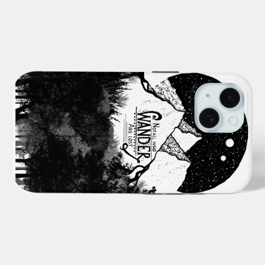 Wanderがイラストレーションの引用文であるとは限失ったらない Case-Mate iPhoneケース (裏面 (横))