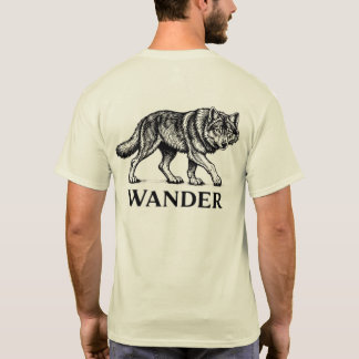 “Wander” ウルフ グラフィックTシャツ – 一匹狼の冒険 Tシャツ