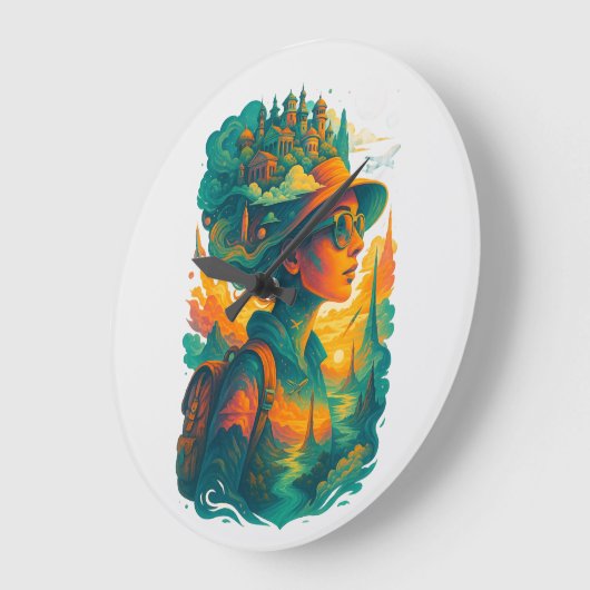 Wander far. Dream big. Live free. ラージ壁時計 (傾斜)