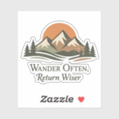 Wander Often Return Wiser Mountain Sticker シール (シート)