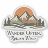 Wander Often Return Wiser Mountain Sticker シール (正面)