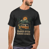 Wander Often Wonder Always – Retro Van tshirt Tシャツ (正面)