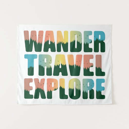 Wander Travel Explore – トラベル恋人 タペストリー (正面(横))