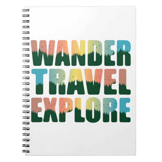 Wander Travel Explore – トラベル恋人 ノートブック (正面)