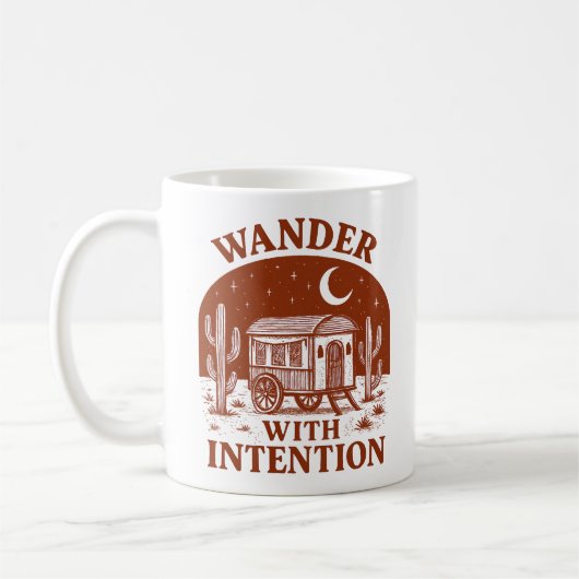 Wander With Intention Desert Wagon Adventure コーヒーマグカップ (左)