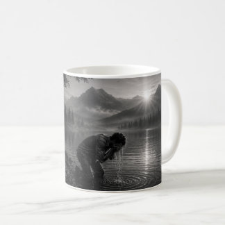 Wanderer Collection WO10 – 霧の山の湖で朝の顔洗い コーヒーマグカップ