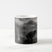 Wanderer Collection WO10 – 霧の山の湖で朝の顔洗い コーヒーマグカップ (中央)