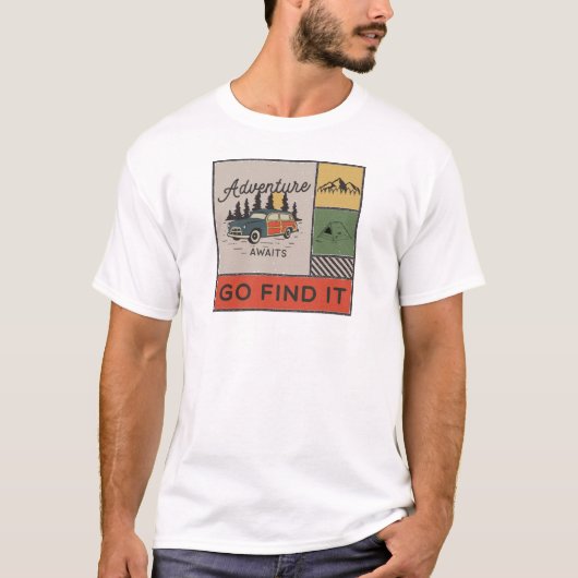 Wanderer Go Find It Adventure Exploration Saying Tシャツ (正面)