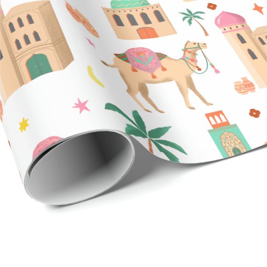 Wandering Camel Caravan Wrapping Paper ラッピングペーパー (ロールコーナー)