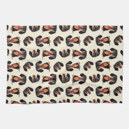 Wandering Dachshund Kitchen Towels キッチンタオル