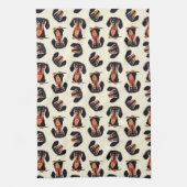 Wandering Dachshund Kitchen Towels キッチンタオル (縦)