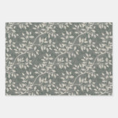 Wandering Leaves Elegant Earthy Botanical Pattern ラッピングペーパーシート (正面3)