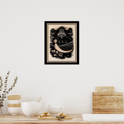 Wanderings of a Comet by J. J. Grandville ca 1844 ポスター (キッチン)