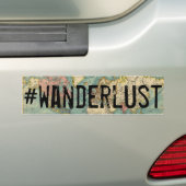 Wanderlustのヴィンテージの地図のバンパーステッカー バンパーステッカー (車上)
