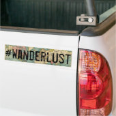 Wanderlustのヴィンテージの地図のバンパーステッカー バンパーステッカー (トラック上)
