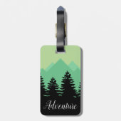 Wanderlustの冒険山及び森林シルエット ラゲッジタグ (裏面縦)