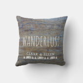 Wanderlustの名前をカスタムする|素朴な木RVキャンピングカー クッション (裏面)
