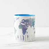 Wanderlustの水彩画のマグ ツートーンマグカップ (中央)