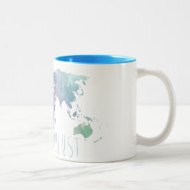 Wanderlustの水彩画のマグ ツートーンマグカップ