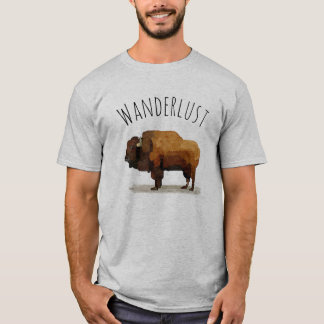 WANDERLUSTのTシャツ: アメリカのバッファロー(バイソン) Tシャツ