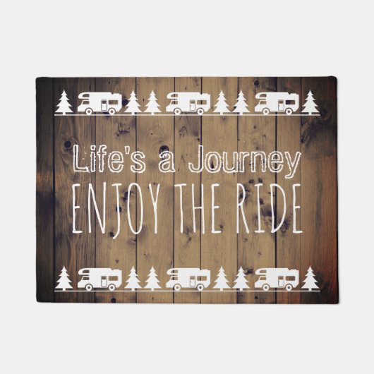 Wanderlustは乗車のヴィンテージのキャンピングカートレーラーを楽しみます ドアマット (正面)