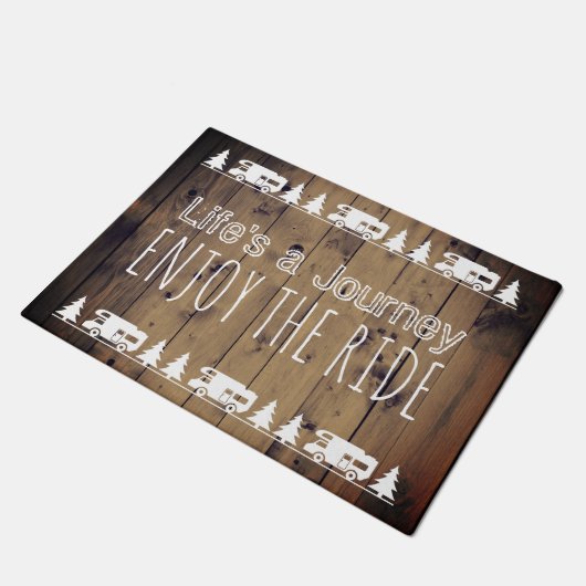 Wanderlustは乗車のヴィンテージのキャンピングカートレーラーを楽しみます ドアマット (アングル)