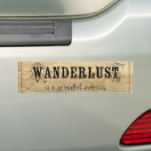 Wanderlustは強力な病気です バンパーステッカー (車上)