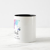 Wanderlustまたはカラフルの世界地図のデザインのための ツートーンマグカップ (中央)