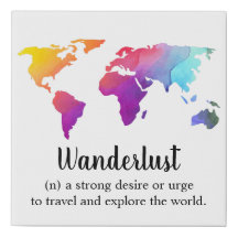 Wanderlustまたはカラフルの世界地図のデザイン